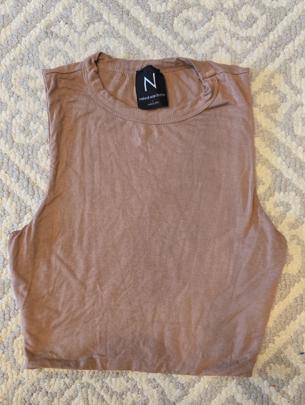 naked wardrobe Mauve Brown Sleeveless Crop Tank